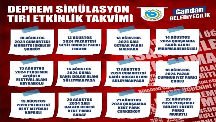 DEPREM SİMÜLASYON TIRI TÜM TEKİRDAĞ’I İLÇE İLÇE GEZECEK