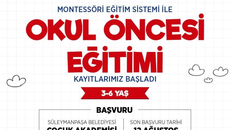 Süleymanpaşa Belediyesi Çocuk Akademisi Kayıtları Başladı
