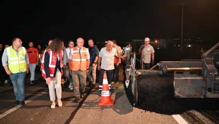 CANDAN BAŞKAN, ASFALT ÇALIŞMASINI YERİNDE İNCELEDİ