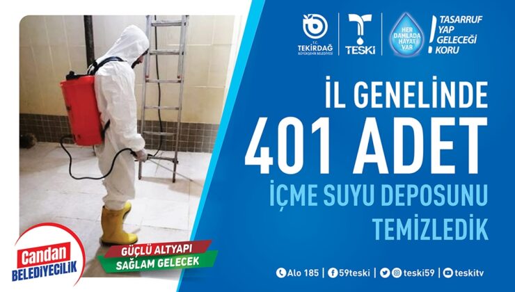 SAĞLIKLI SU TEMİNİ İÇİN DEPOLAR TEMİZLENEREK DEZENFEKTE EDİLİYOR
