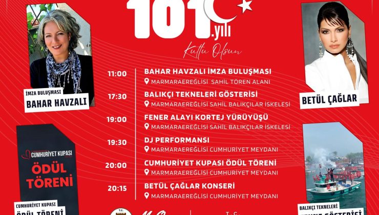 Marmara Ereğlisi 29 Ekim Cumhuriyet Bayram Programı