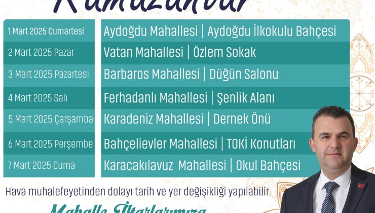 Süleymanpaşa Belediyesinin Mahalle İftarları Başlıyor