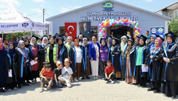 Ergene’de Kadınlar İçin Düzenlenen Okuma Yazma Kursu İlk Mezunlarını Verdi