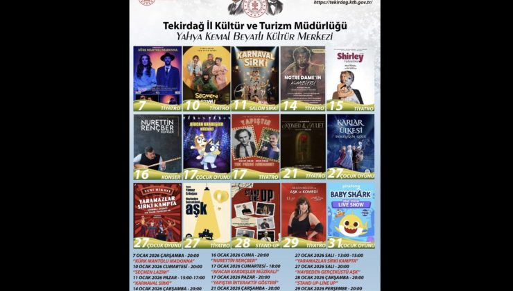 Ocak 2026’da Yahya Kemal Beyatlı Kültür Merkezi’nde sanat dolu günler Başlıyor