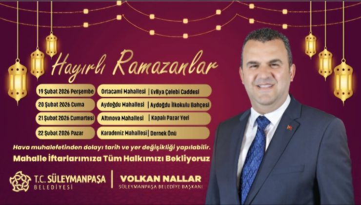 Süleymanpaşa’da Halk Sofraları Kuruluyor, Ramazan Bereketi Mahallelere Yayılıyor