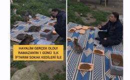 ​Ramazan’ın İlk İftarını Sokak Kedileriyle Açtı