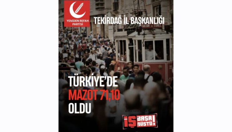 Tekirdağ Yeniden Refah Partisi; “Artık Bıçak Kemiğe Dayandı”