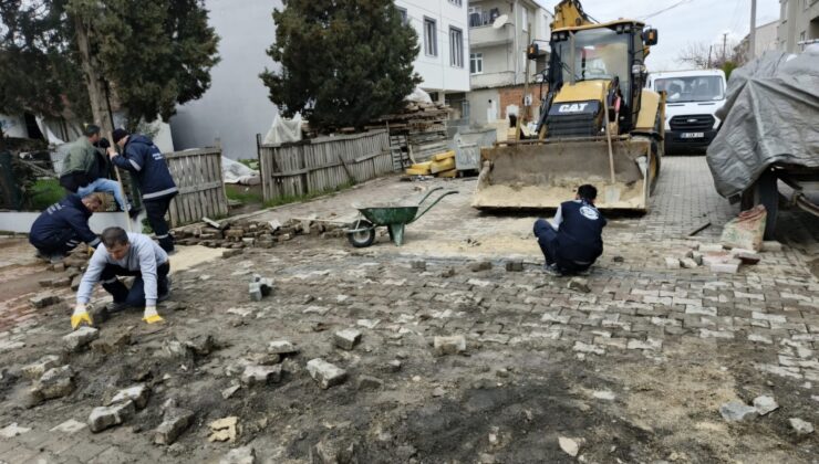 Ergene’de Yol ve Kaldırım Çalışmaları Aralıksız Sürüyor