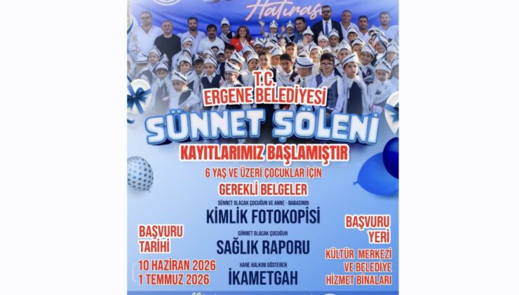 Ergene’de Sünnet Şöleni Kayıtları Başladı